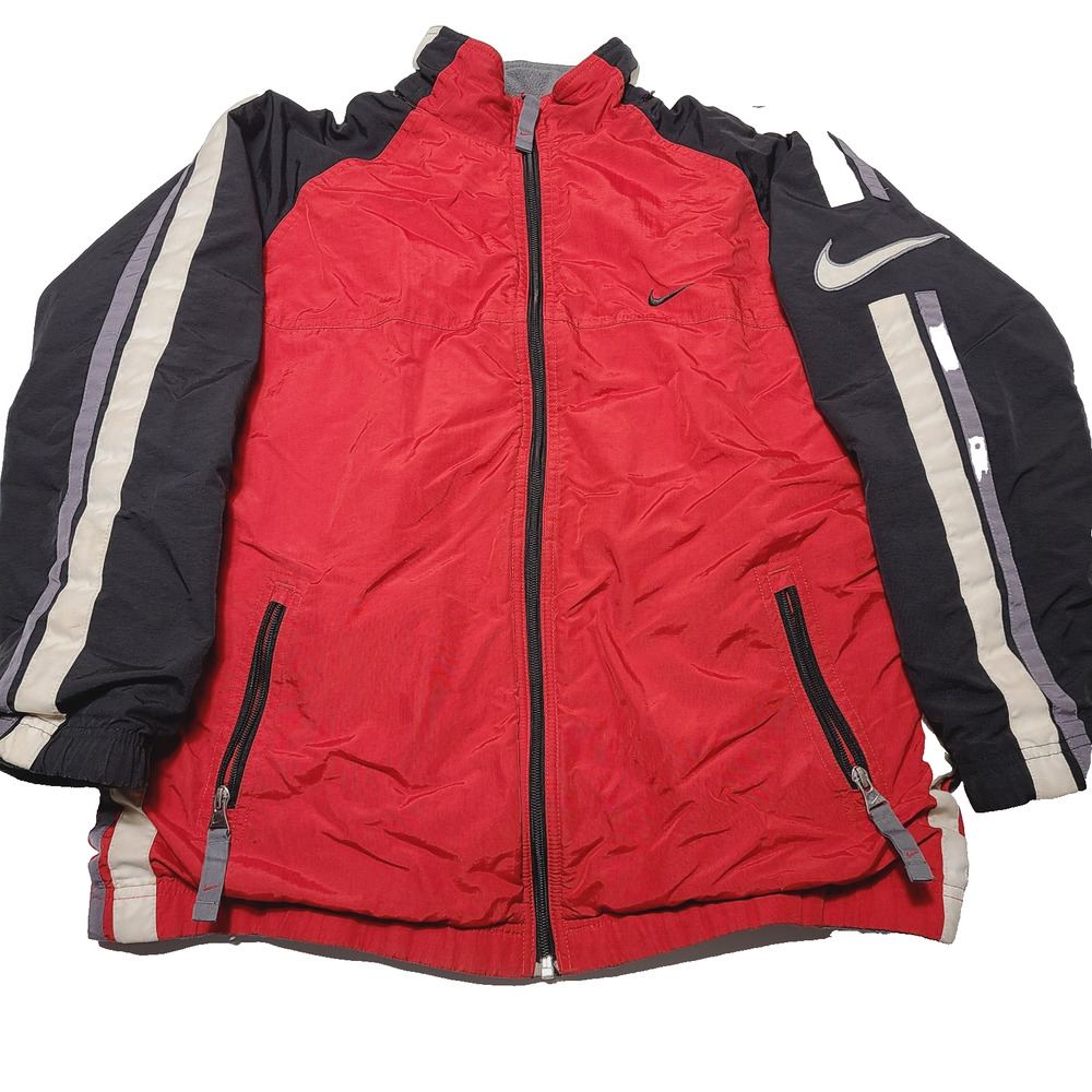 Vintage Nike Puffer Reversible Jacket Youth Boy's Large 14-16 Big Swoosh Y2k